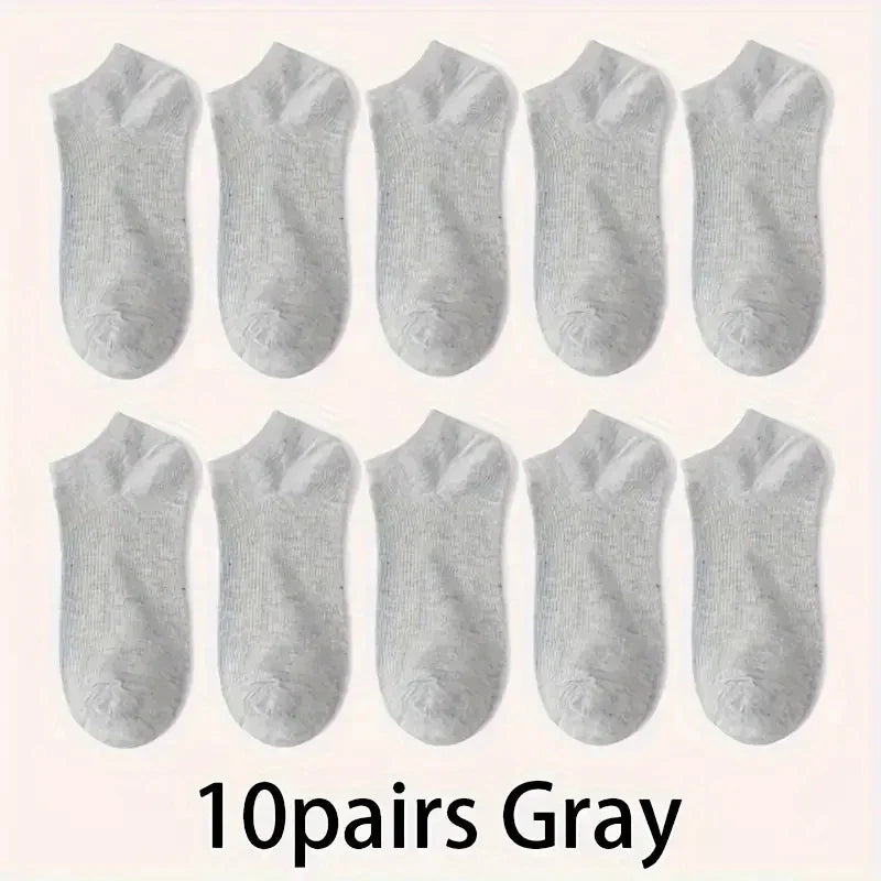 5/10-Pack Unisex Comfort-Fit Ankle Socks