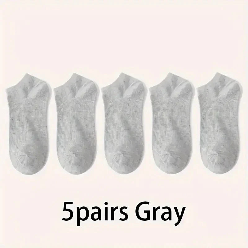 5/10-Pack Unisex Comfort-Fit Ankle Socks