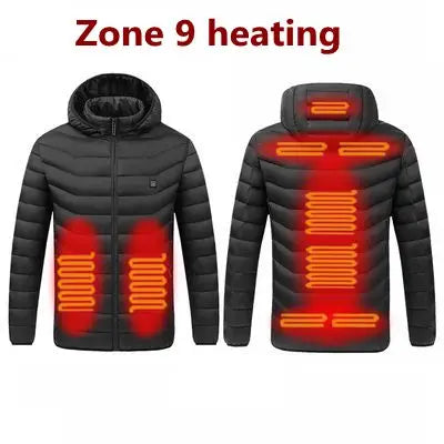 Men's USB Heated Winter Parka Jacket