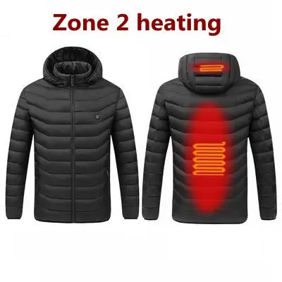 Men's USB Heated Winter Parka Jacket