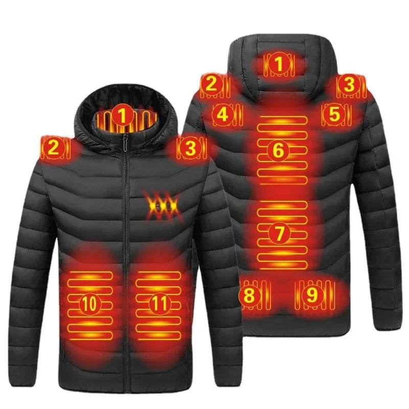 Men's USB Heated Winter Parka Jacket