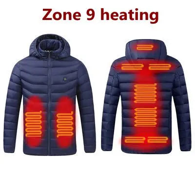 Men's USB Heated Winter Parka Jacket