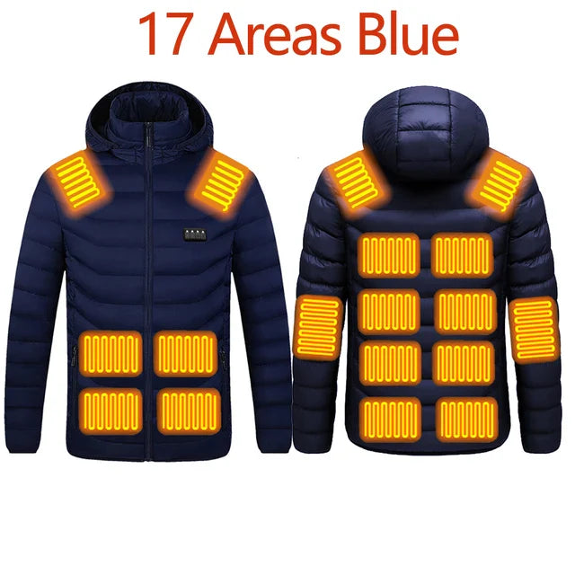 Men's USB Heated Winter Parka Jacket